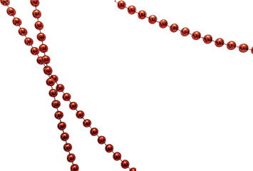red beads on white background