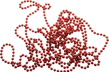 red beads on white background