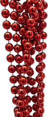 red beads on white background