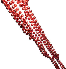 red beads on white background
