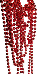 red beads on white background