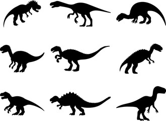 Set Of Dinosaur Silhouette