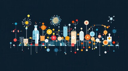 Abstract Science Illustration with Colorful Elements