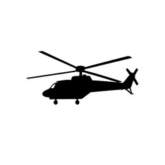 Helicopter Flying Silhouette Vector One