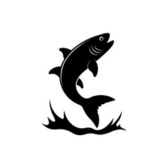 Fototapeta premium Fish Jumping Out of Water Silhouette 2