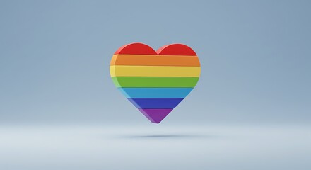 Rainbow Heart: 3D Render, Soft Light, Vibrant Hues AI Generated