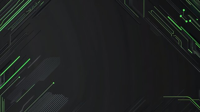 A technological pattern with green lines on a black background, exuding a sense of modernity and innovation, suitable for high - tech, digital, or futuristic - themed designs.