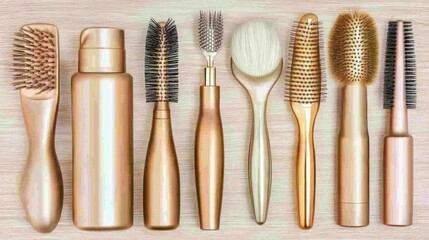 Rose gold hair care tools and styling product