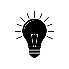 Lightbulb with Glow Vector Design