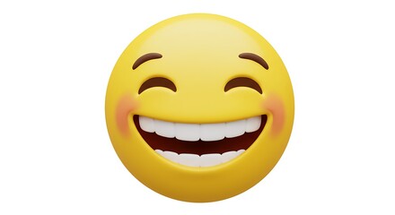 Fototapeta premium Joyful 3D Emoji: Smiling Face, Radiant Yellow AI Generated