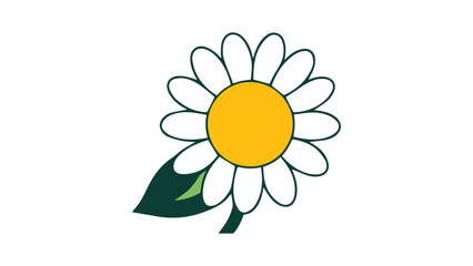 Stylized Daisy Illustration Displaying a Minimalist and Cheerful Design Concep