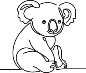 Obraz premium Koala Line Drawing Vector Art