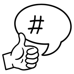 Thumbs up with hash tagicon