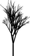 Obraz premium Vector of a tree crown with exposed branches extending outward in an abstract, leafless design.