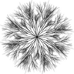 Obraz premium Mandala illustration of hanging tree roots forming a radial and decorative structure.