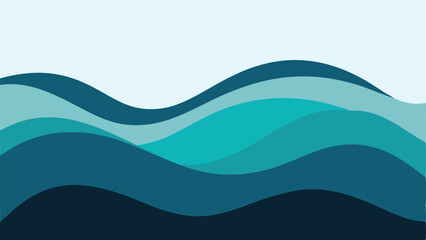 Stylized Sea Wave Background Design.
