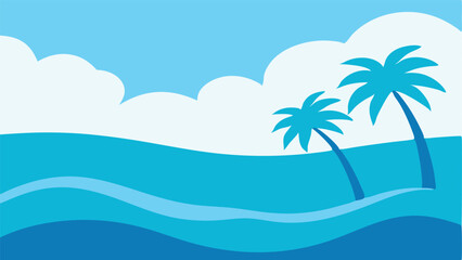 Stylized Sea Wave Background Design.
