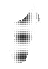Vector dotted map of Madagascar isolated on white background, easy to edit.