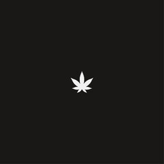 Weed icon logo flat vector design