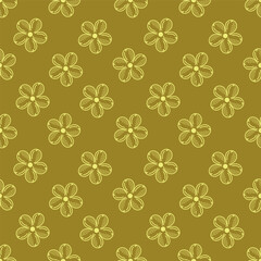 Seamless Daisy Floral Ditsy Pattern In Vector