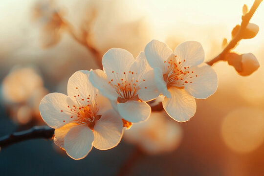 Close-Up of Pink Plum Blossom in Spring &ndash; Vibrant Floral Bloom