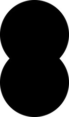 Two merged circles with concave sides, forming an abstract black-filled shape.