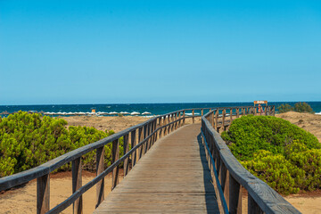 Pasarela Madera Playa Virgen Elche