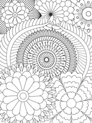 PrintFlowers Coloring Pages For Adules