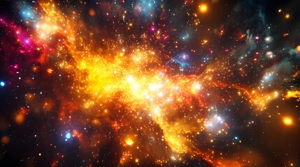 A stunning fireworks show reflected on the icy surface of a frozen lake in a winter setting