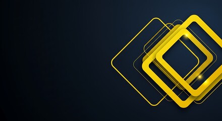 Golden Geometry: Dark Abstract Art AI Generated