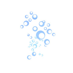 some air bubbles in the water without background