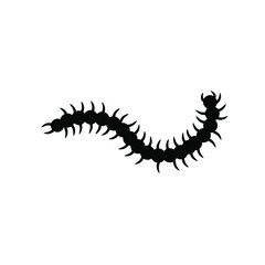 Silhouette vector illustration of a Centipede Trail icon on a white background 