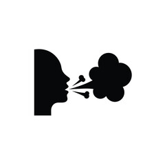 Silhouette vector illustration of a Cold Breath icon on a white background