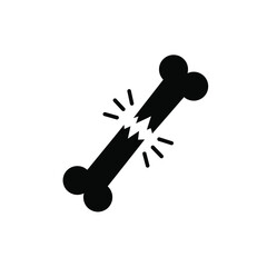 Silhouette vector illustration of a Cracked Bone icon on a white background