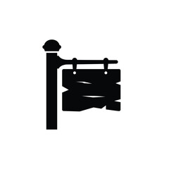 Obraz premium Silhouette vector illustration of a Creaky Sign icon on a white background 