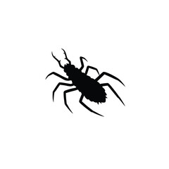Silhouette vector illustration of a Creepy Crawler icon on a white background