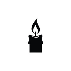 Silhouette vector illustration of a Flickering Candle icon on a white background 