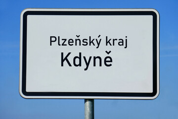 Ortsschild Plzeňský kraj Kdyně