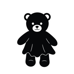 Silhouette vector illustration of a Ghost Teddy on a white background 