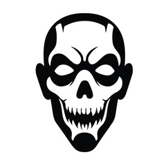Silhouette vector illustration of a Ghoul Mask icon on a white background