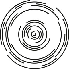 Concentric and irregular incomplete slices forming a circular shape.