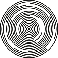 Concentric circles with some slices of circles.