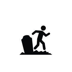 Silhouette vector illustration of a Grave Escape icon on a white background 