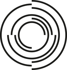 Obraz premium A design featuring concentric irregular incomplete circles.