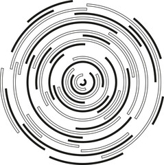 Slices of circles forming concentric shapes with varied thickness for decoration.