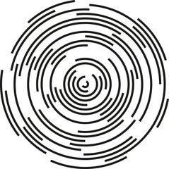 Slices of circles forming concentric shapes for decoration.