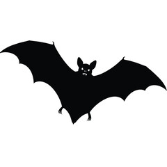 Silhouette vector illustration of a Halloween Bat icon on a white background 