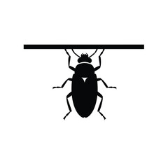 Silhouette vector illustration of a Hanging Bug icon on a white background 