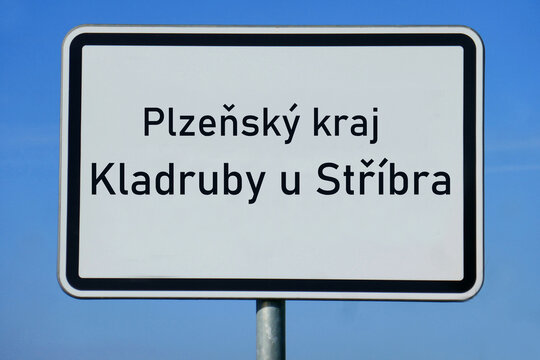 Ortsschild Plzeňsk&yacute; kraj Kladruby
