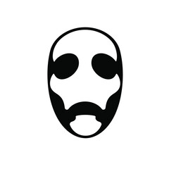 Silhouette vector illustration of a Hollow Face icon on a white background 